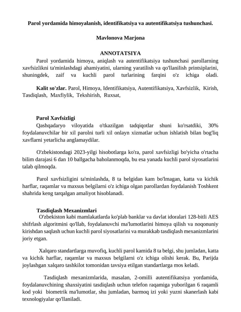Parol Xavfsizligi