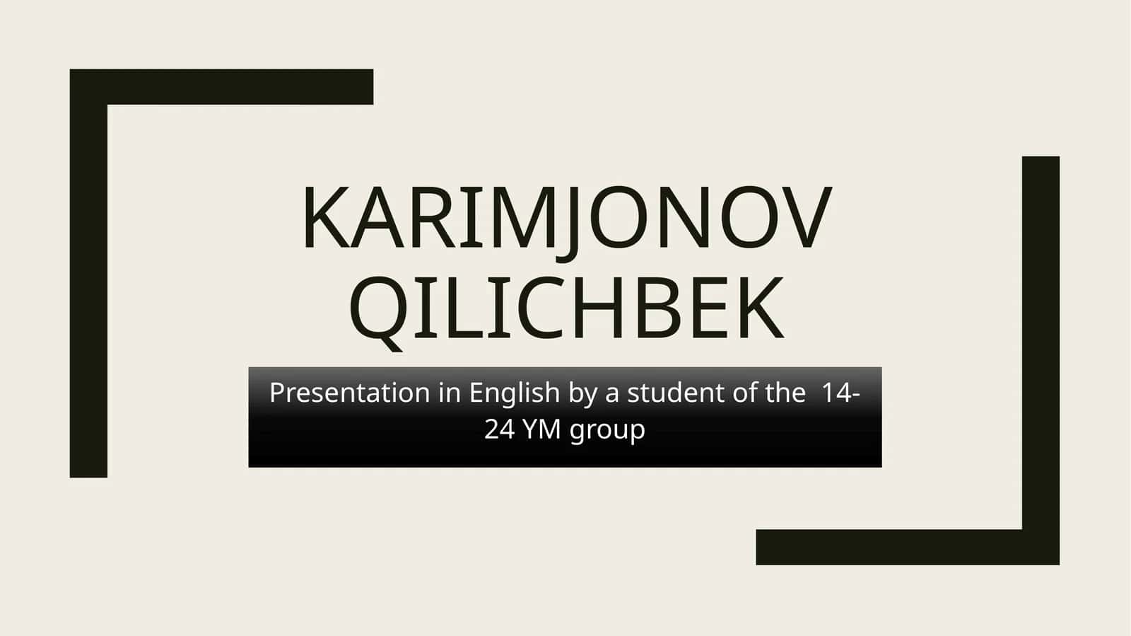 Presentation in English by a student of the 14-24 YM group