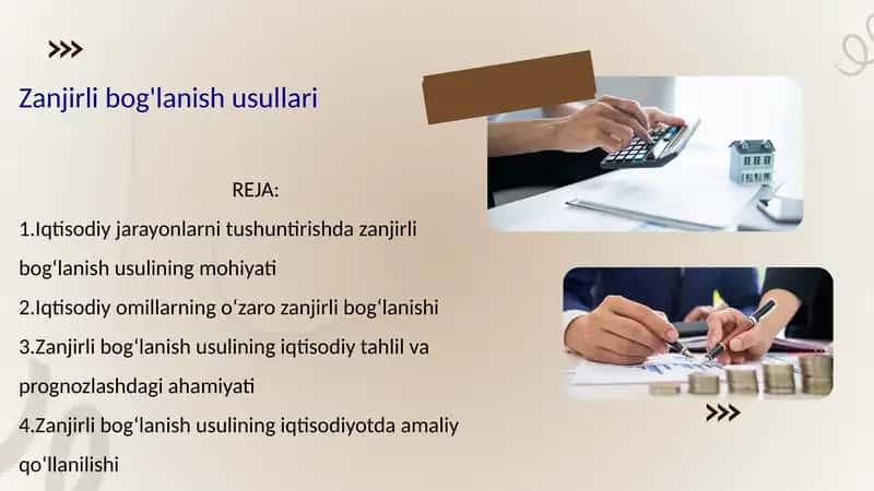 Zanjirli bog'lanish usullari