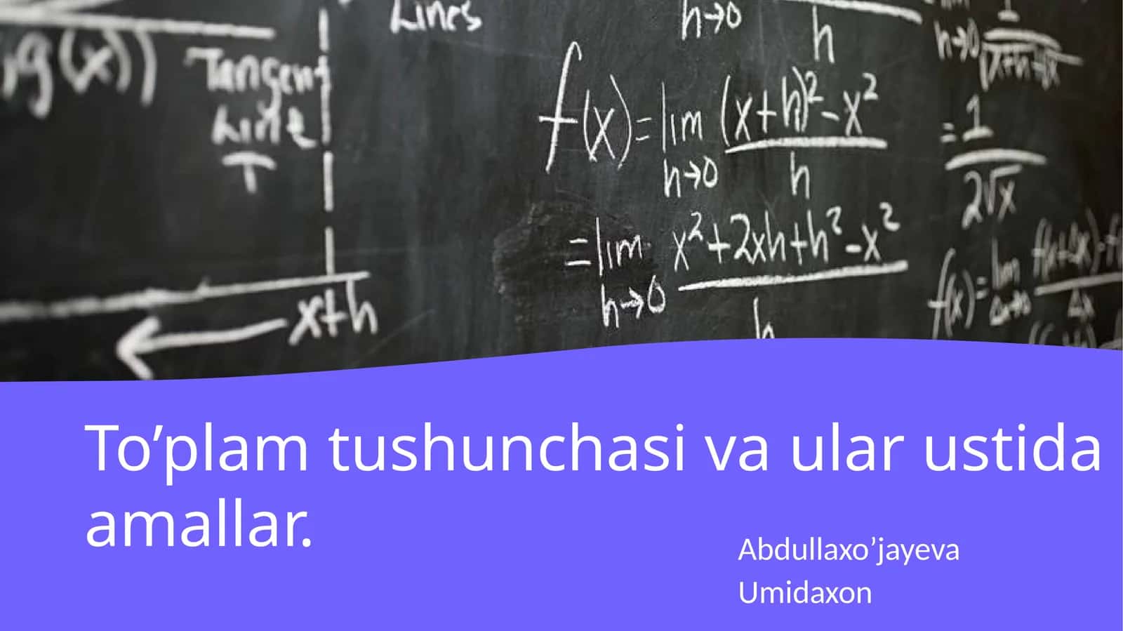 To'plam tushunchasi va ular ustida amallar