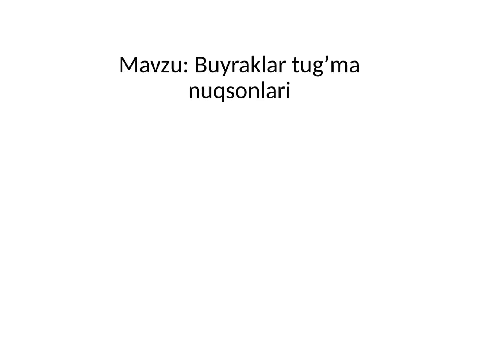 Buyraklar tugʼma nuqsonlari