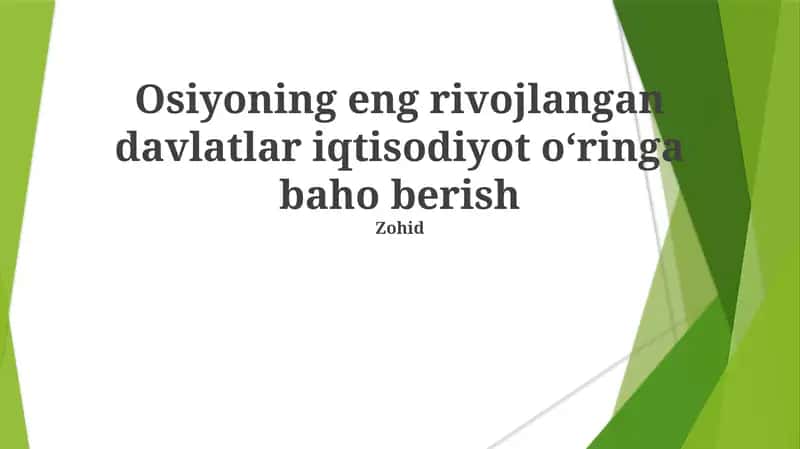 Iqtisodiy Ko'rsatkichlar va O'lchovlar