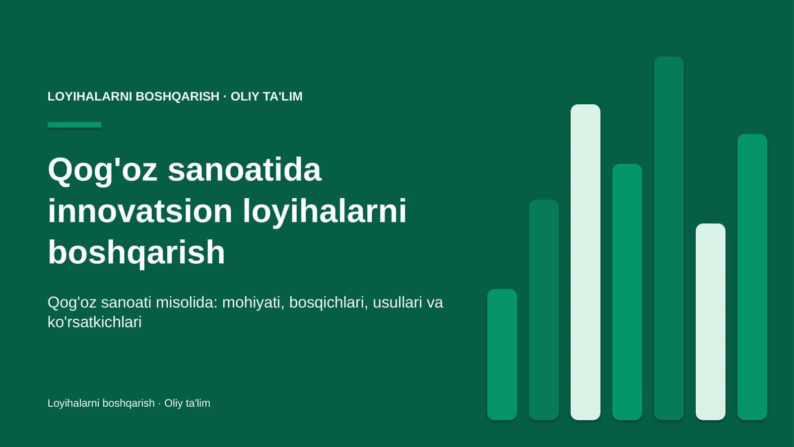 qog'oz sanoatida innovatsion loyihalarni boshqarish 7136