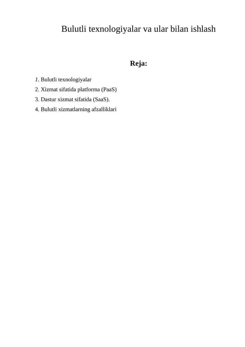 Bulutli texnologiyalar