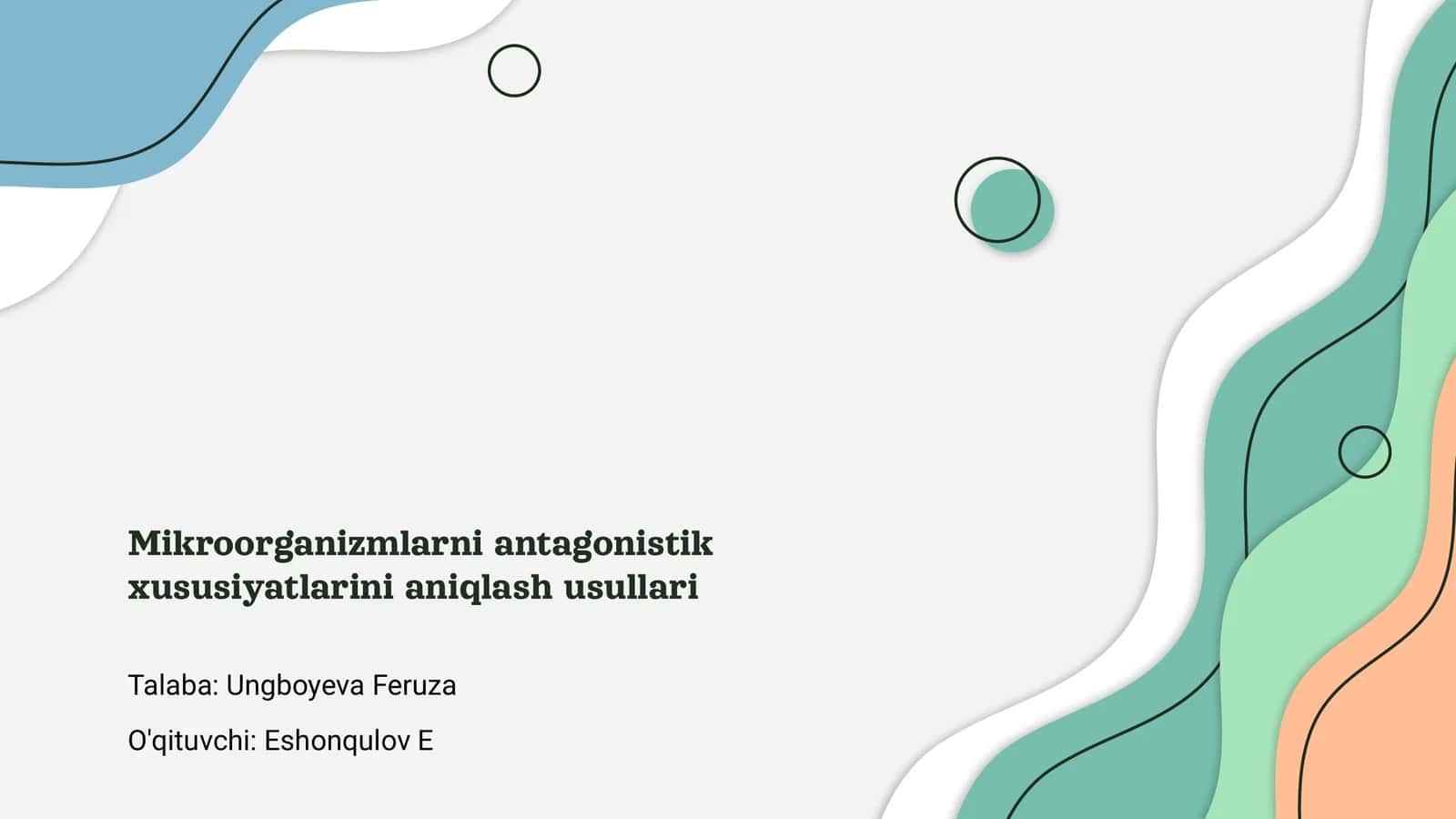 Mikroorganizmlarni antagonistik xususiyatlarini aniqlash usullari