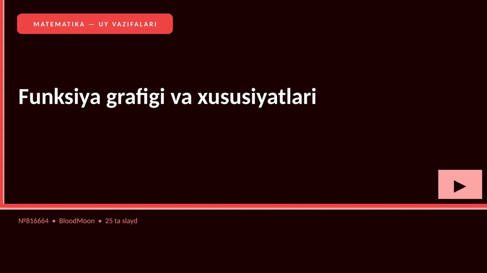 MATEMATIKA — UY VAZIFALARI