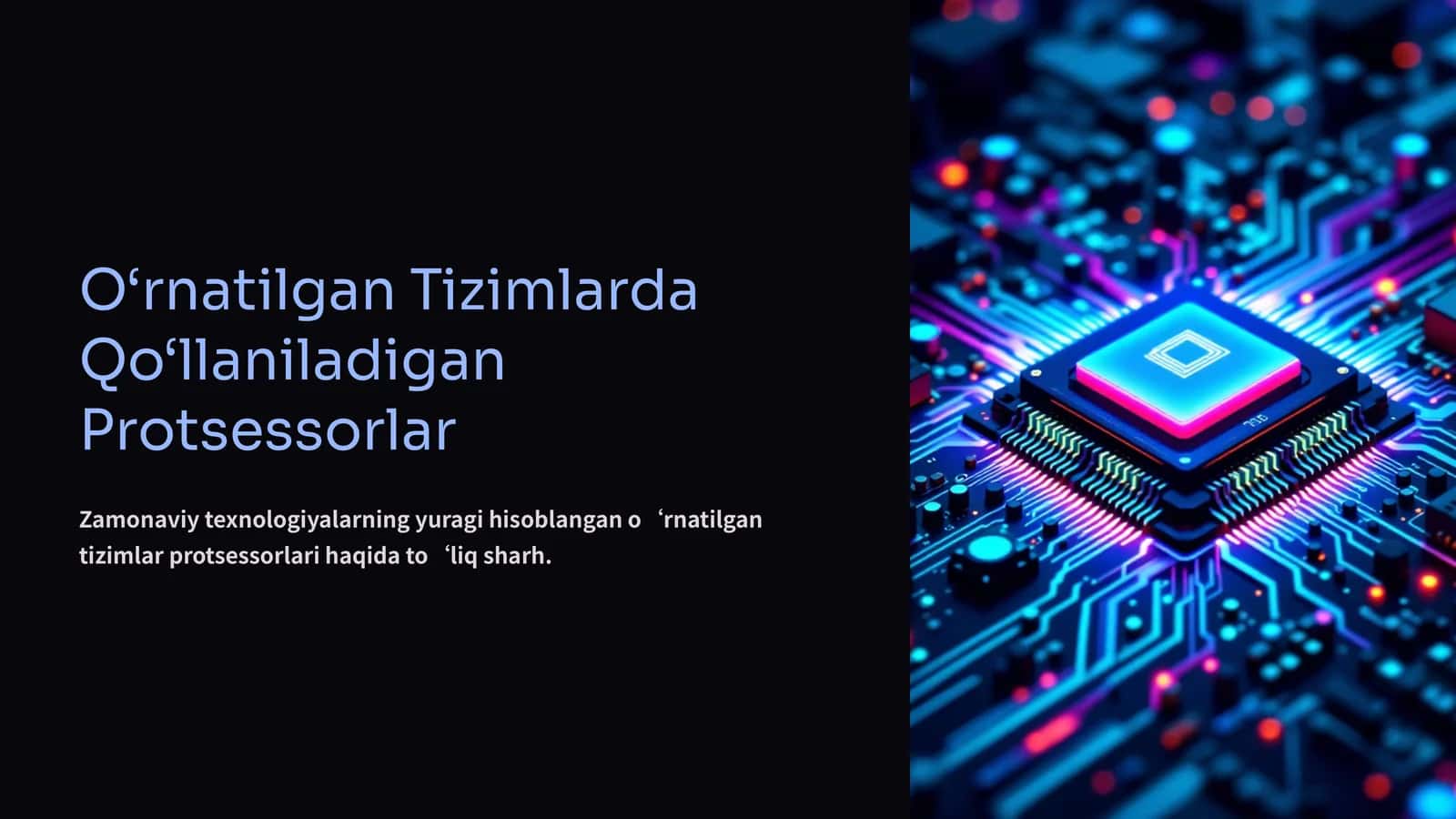 O‘rnatilgan Tizimlarda Qo‘llaniladigan Protsessorlar