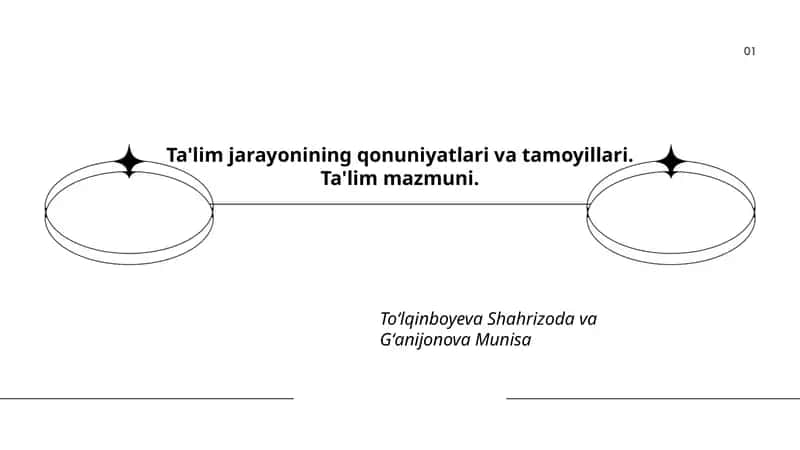 Ta'lim jarayonining qonuniyatlari va tamoyillari. Ta'lim mazmuni