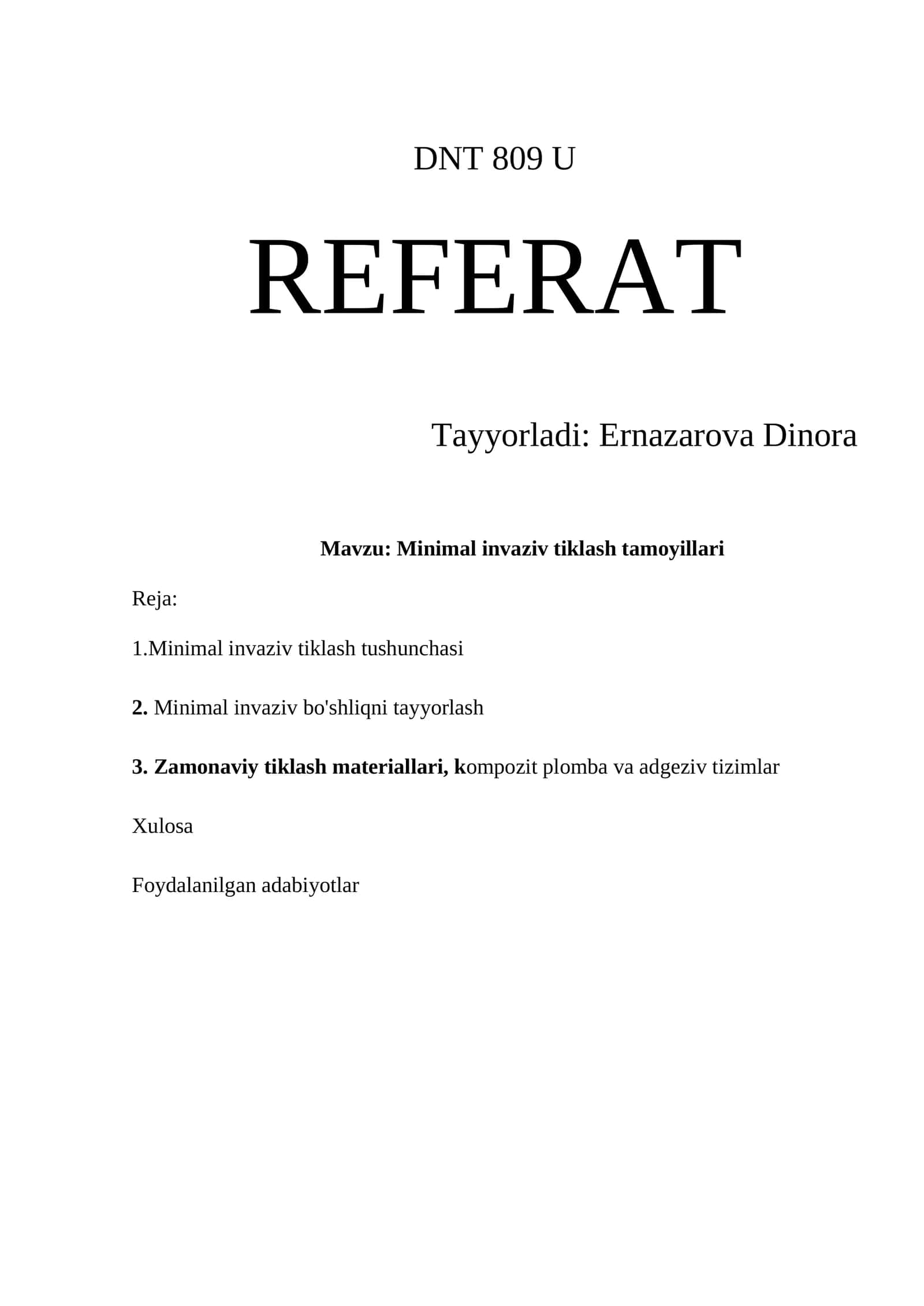 Minimal invaziv tiklash tamoyillari