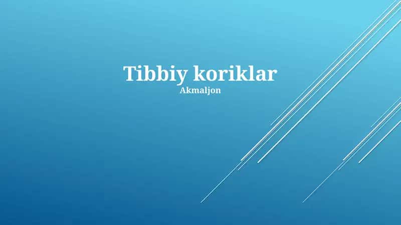 Tibbiy koriklar