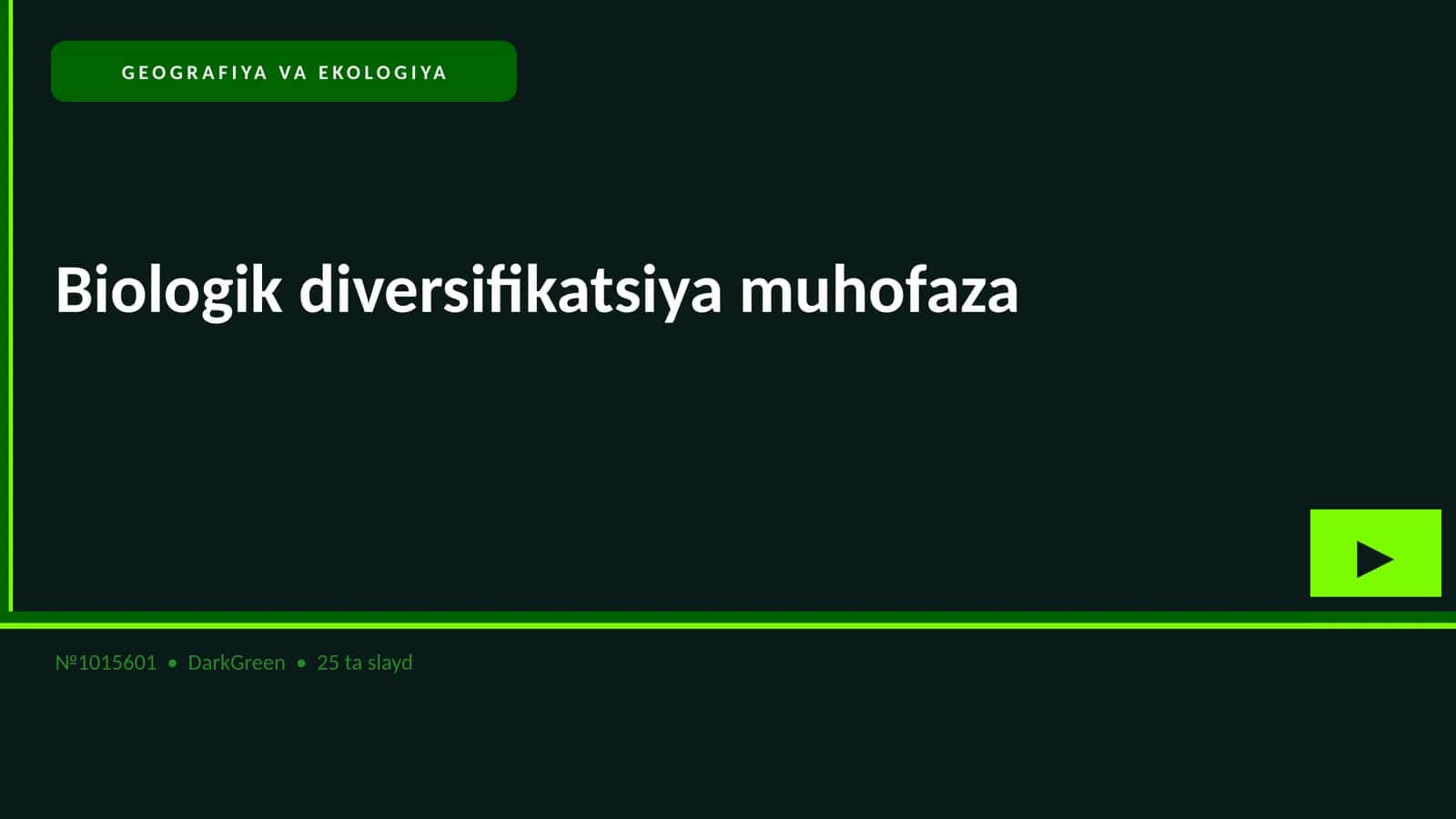 GEOGRAFIYA VA EKOLOGIYA