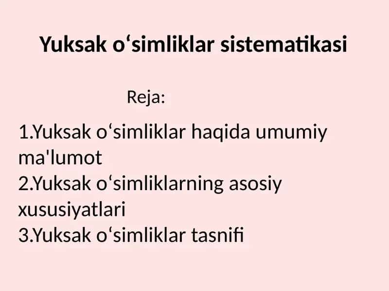 Yuksak oʻsimliklar sistematikasi