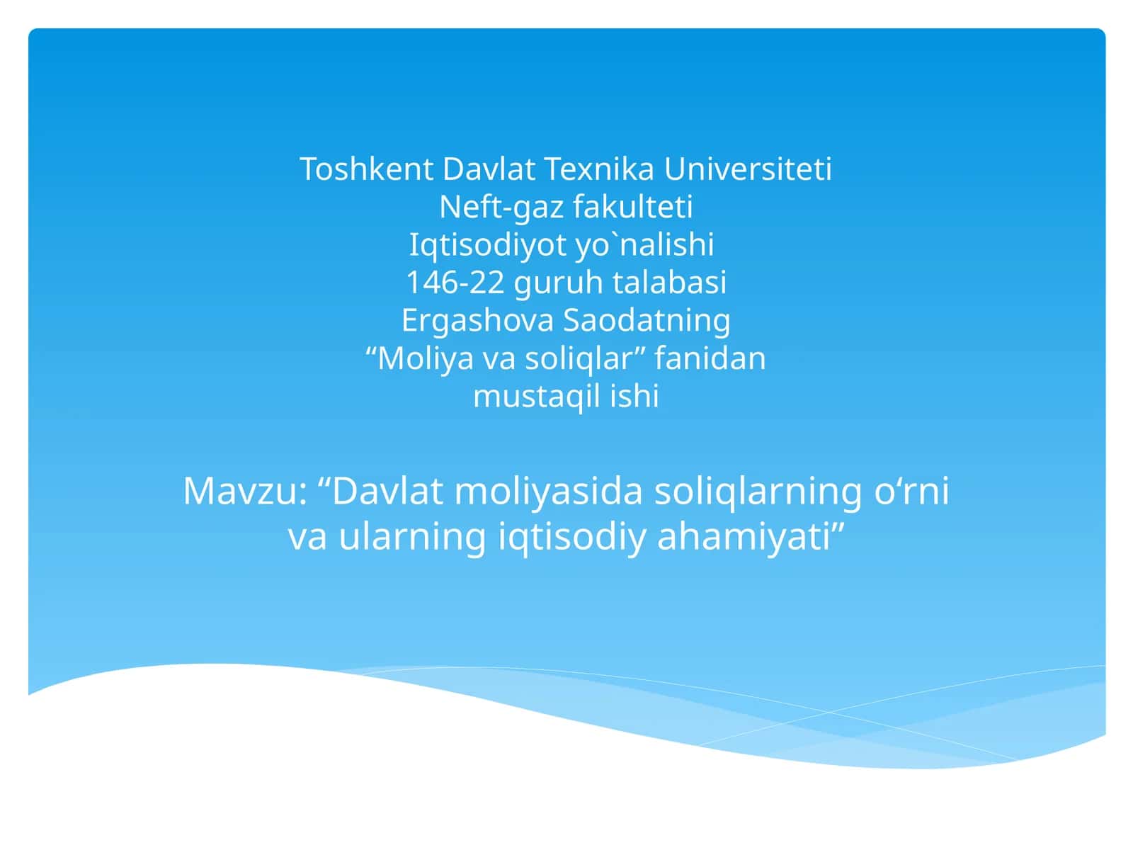 Davlatmoliyasi da soliq- budavlattomonidanjismoniyvayuridikshaxslardanqonunasosidamajburiyravishdaundiriladiganpulto‘lovi