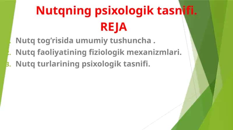 Nutqning psixologik tashhisi