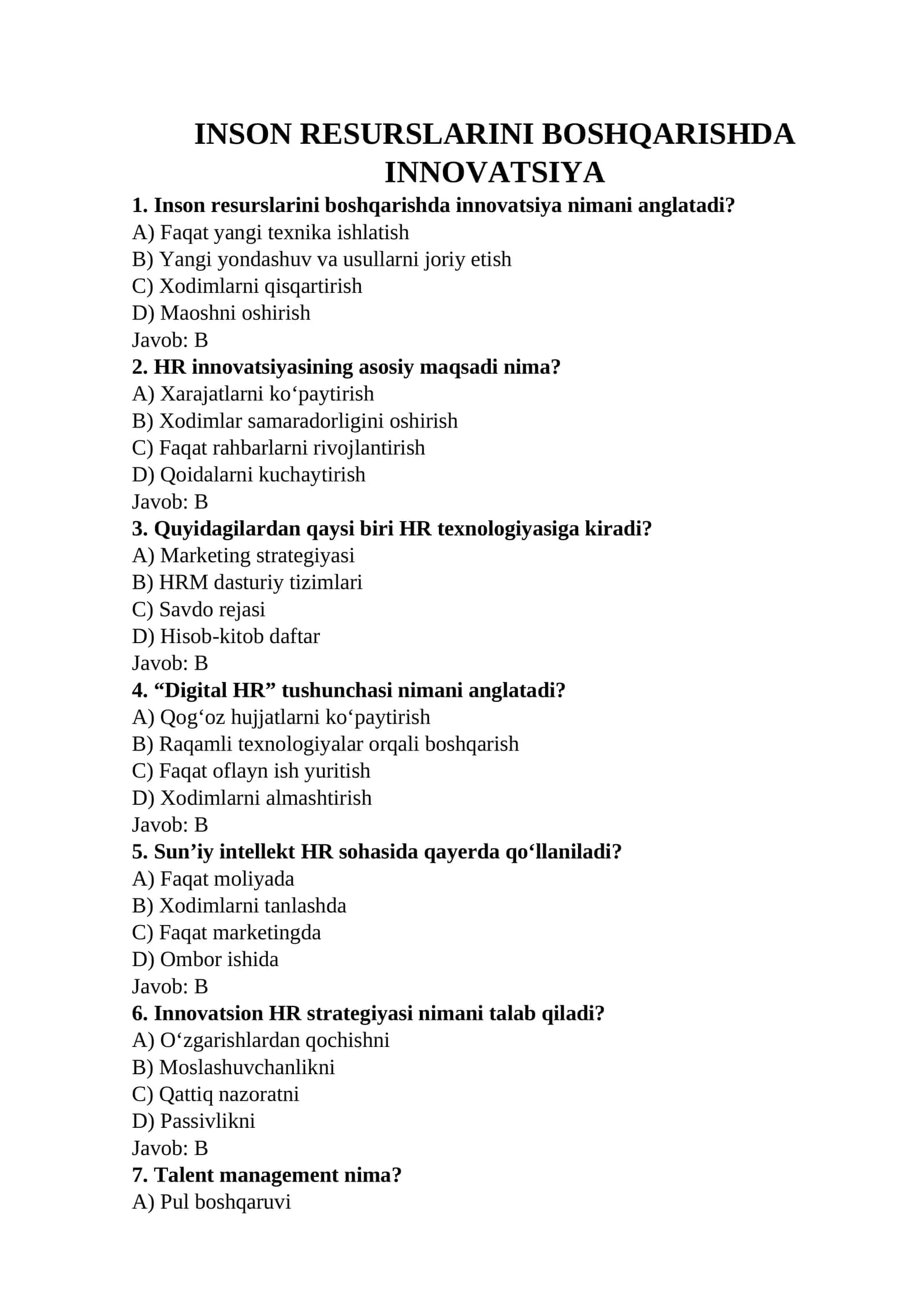 INSON RESURSLARINI BOSHQARISHDA INNOVATSIYA