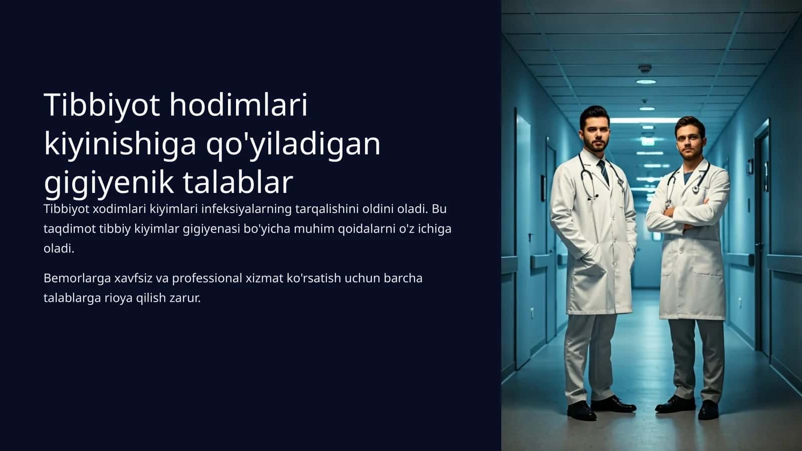 Tibbiyot hodimlari kiyinishiga qo'yiladigan gigiyenik talablar