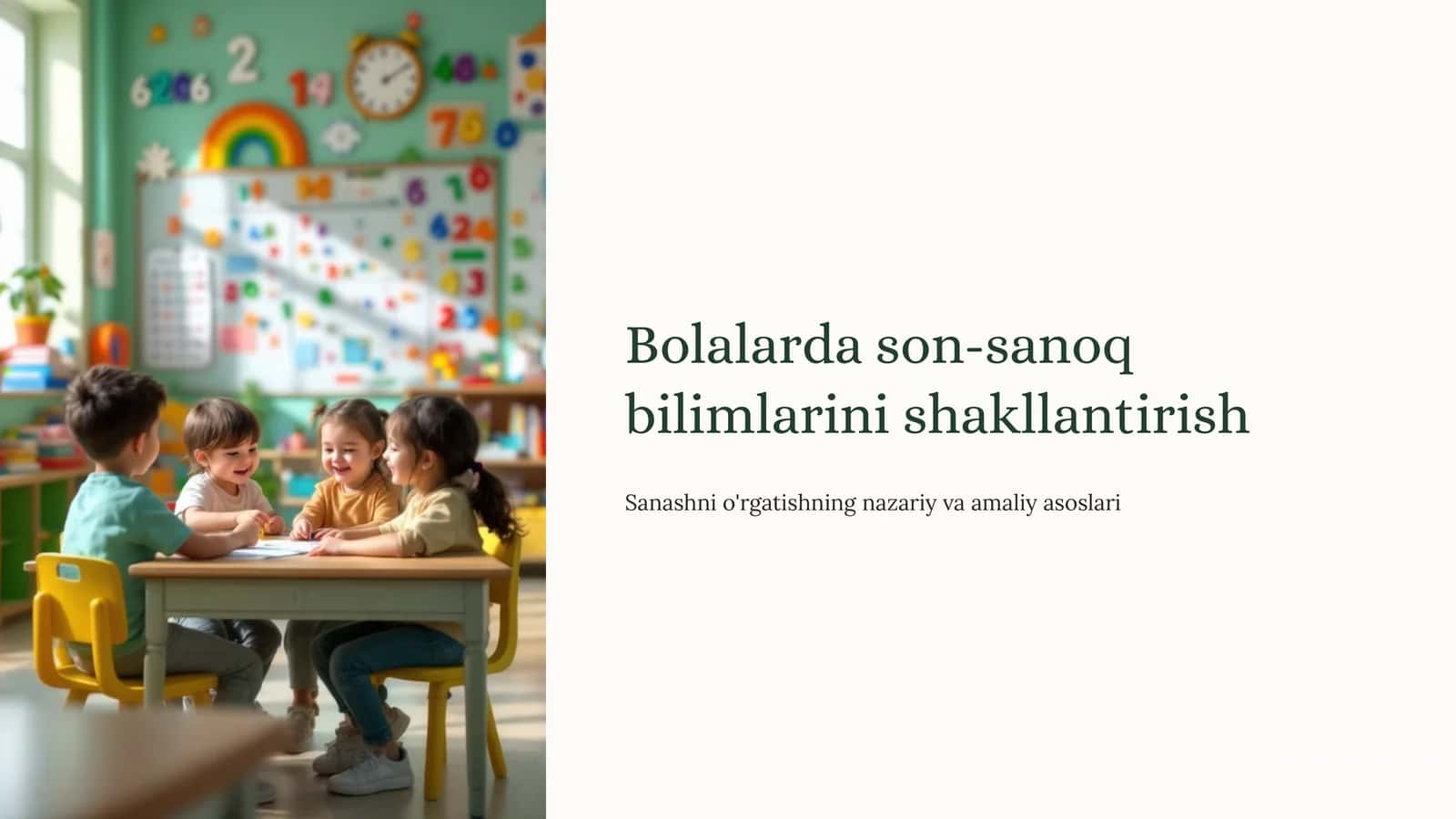 Bolalarda son-sanoq bilimlarini shakllantirish