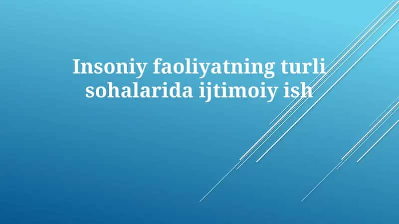 Ijtimoiy ishning turlari