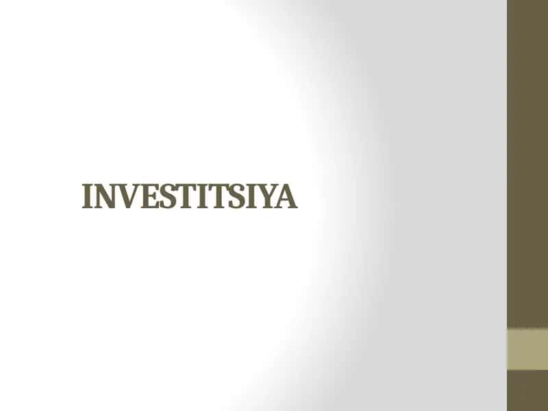 Investitsiya