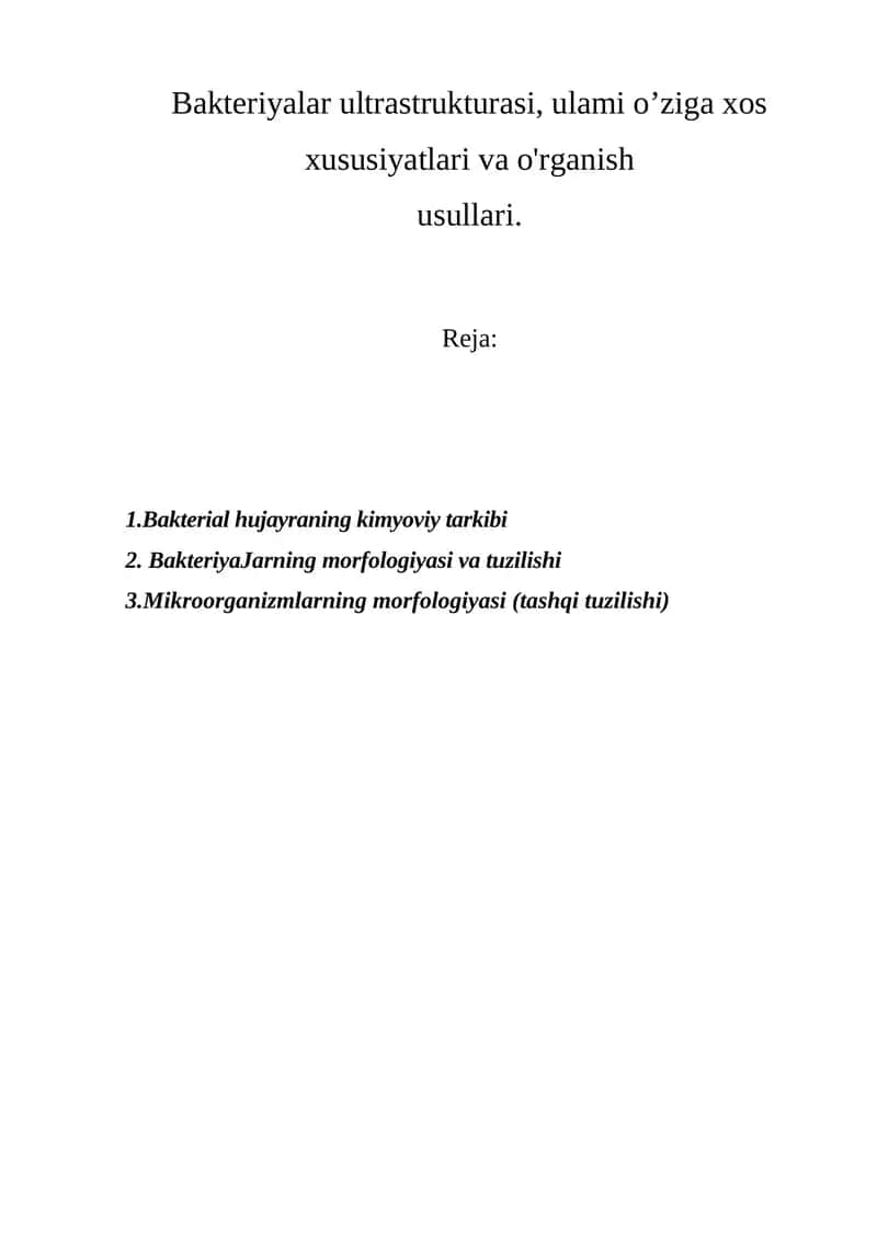 Bakteriyalar ultrastrukturasi