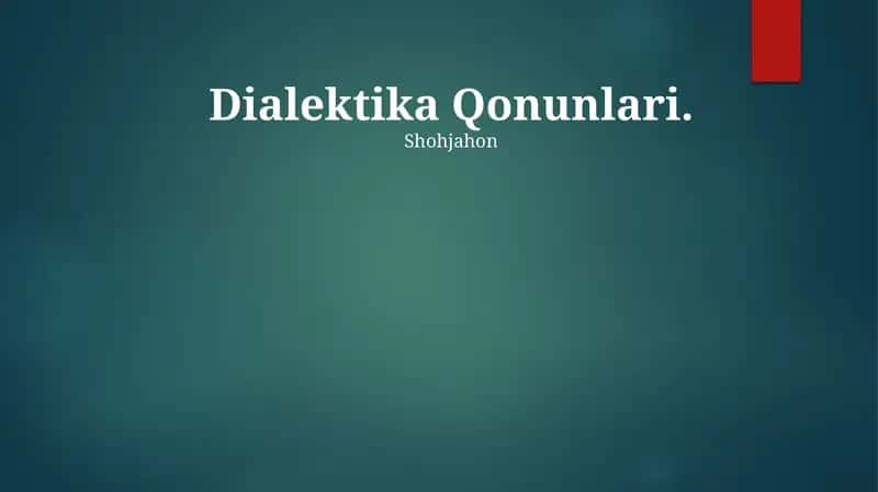 Dialektika Qonunlari
