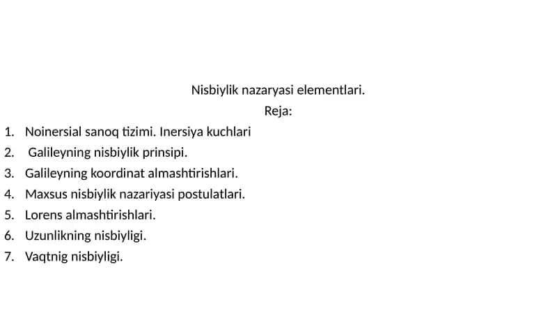 Noinersial sanoq tizimi
