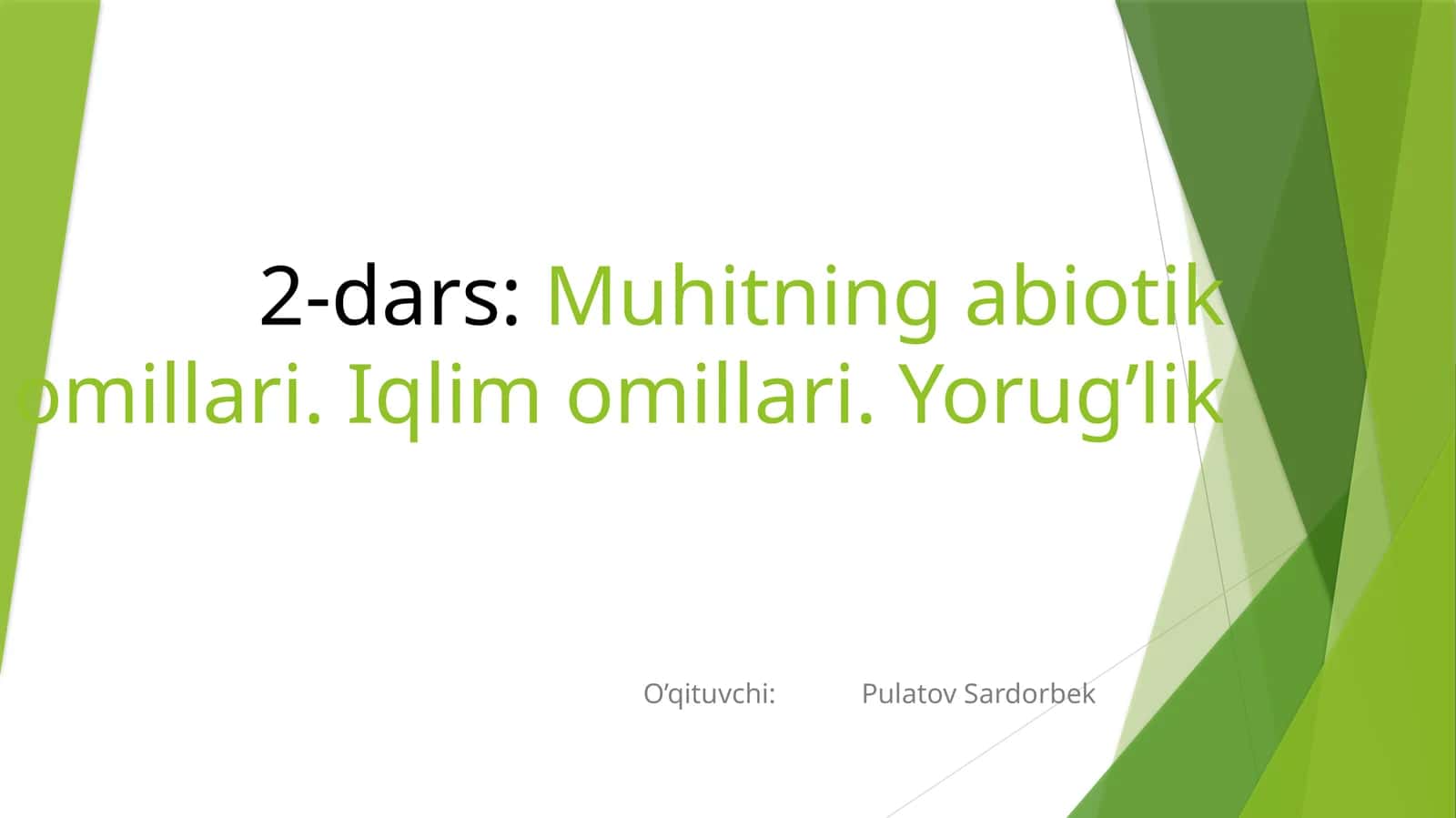 Muhitning abiotik omillari