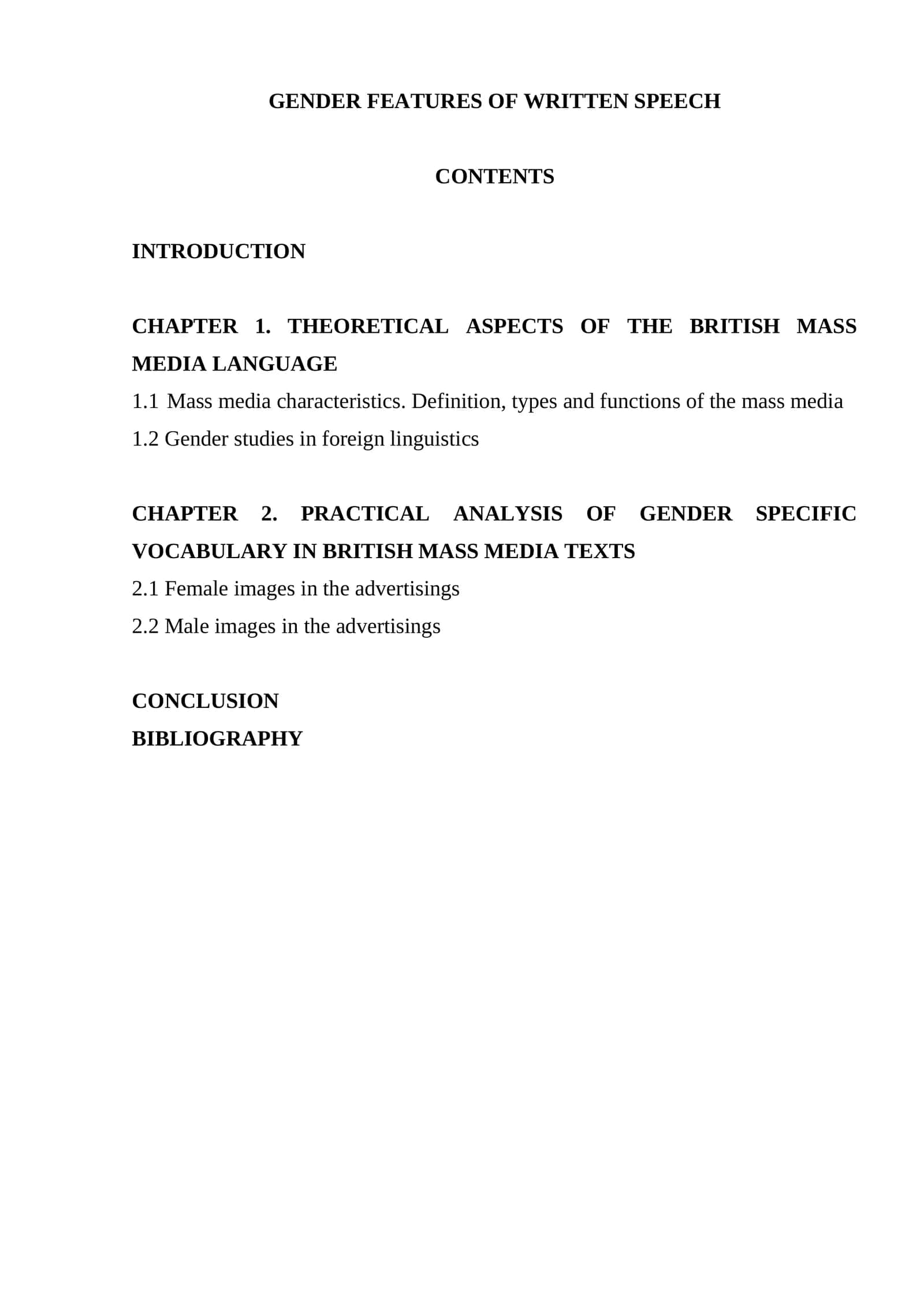 GENDER FEATURES OF WRITTEN SPEECH
