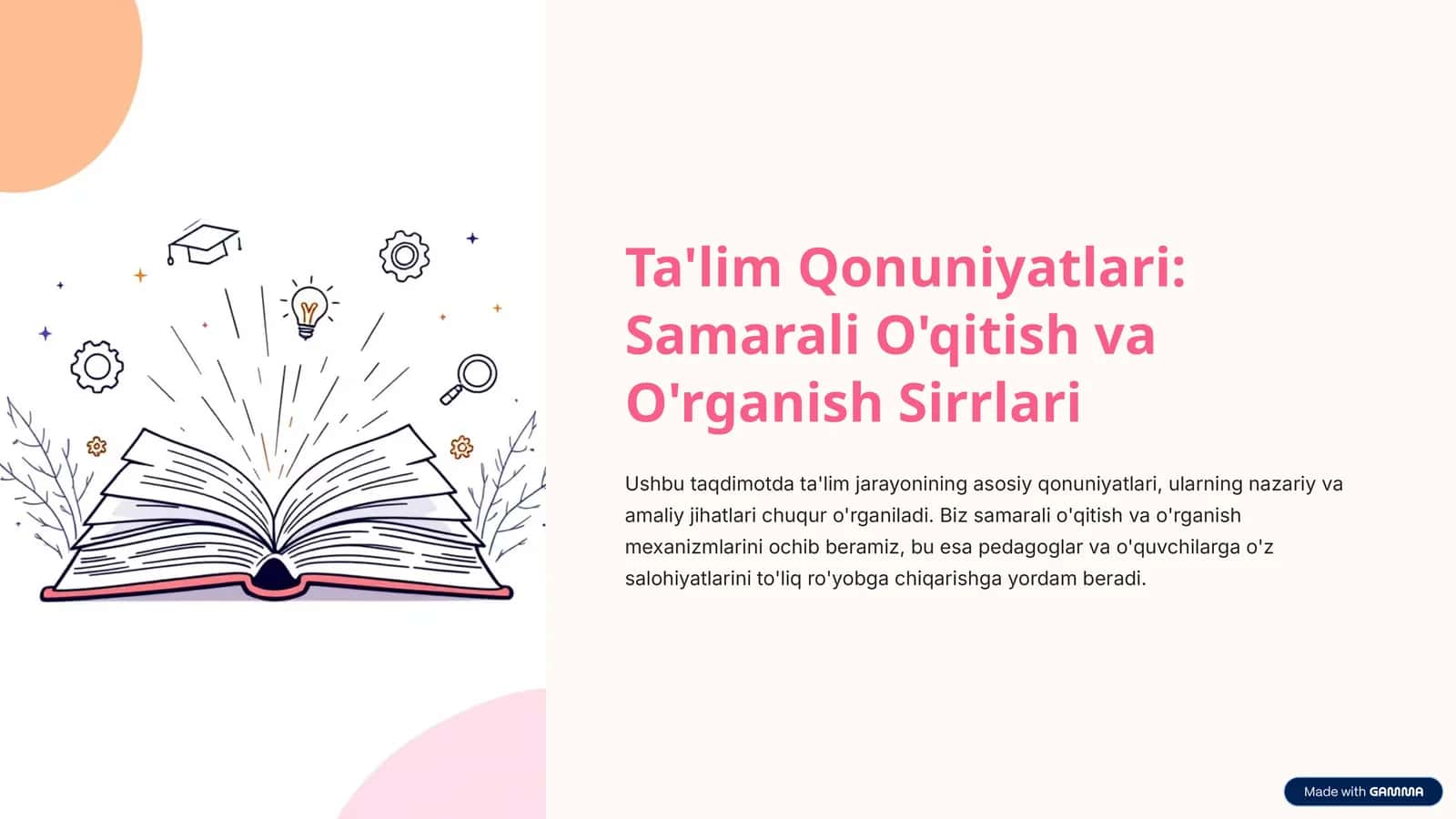 Ta'lim Qonuniyatlari: Samarali O'qitish va O'rganish Sirrlari