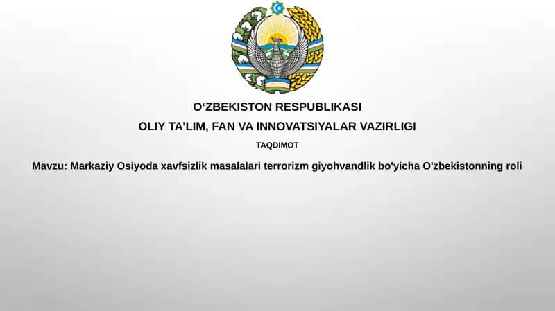 Markaziy Osiyoda Xavfsizlik Masalalari