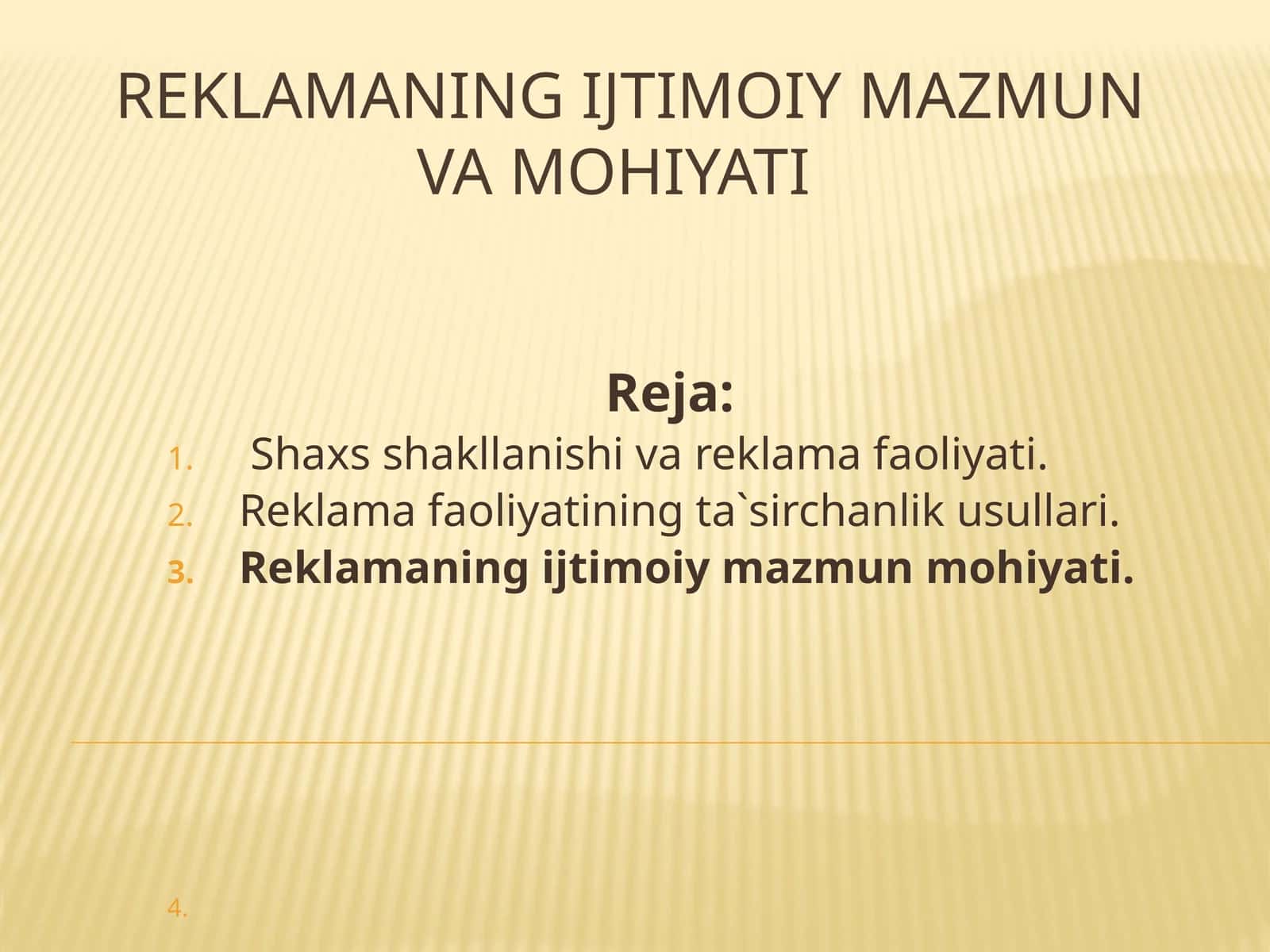 Reklamaning Ijtimoiy mazmun va mohiyati