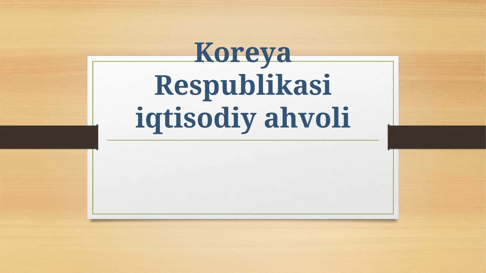 Koreya Respublikasi iqtisodiy ahvoli