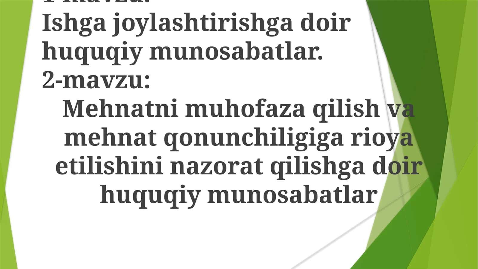 Ishgajoylashtirishgadoirhuquqiymunosabatlar