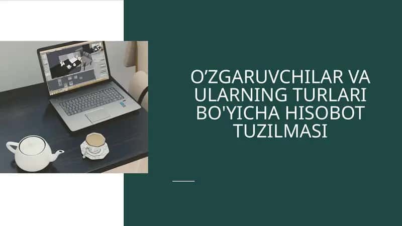 O’ZGARUVCHILAR VA ULARNING TURLARI BO'YICHA HISOBOT TUZILMASI