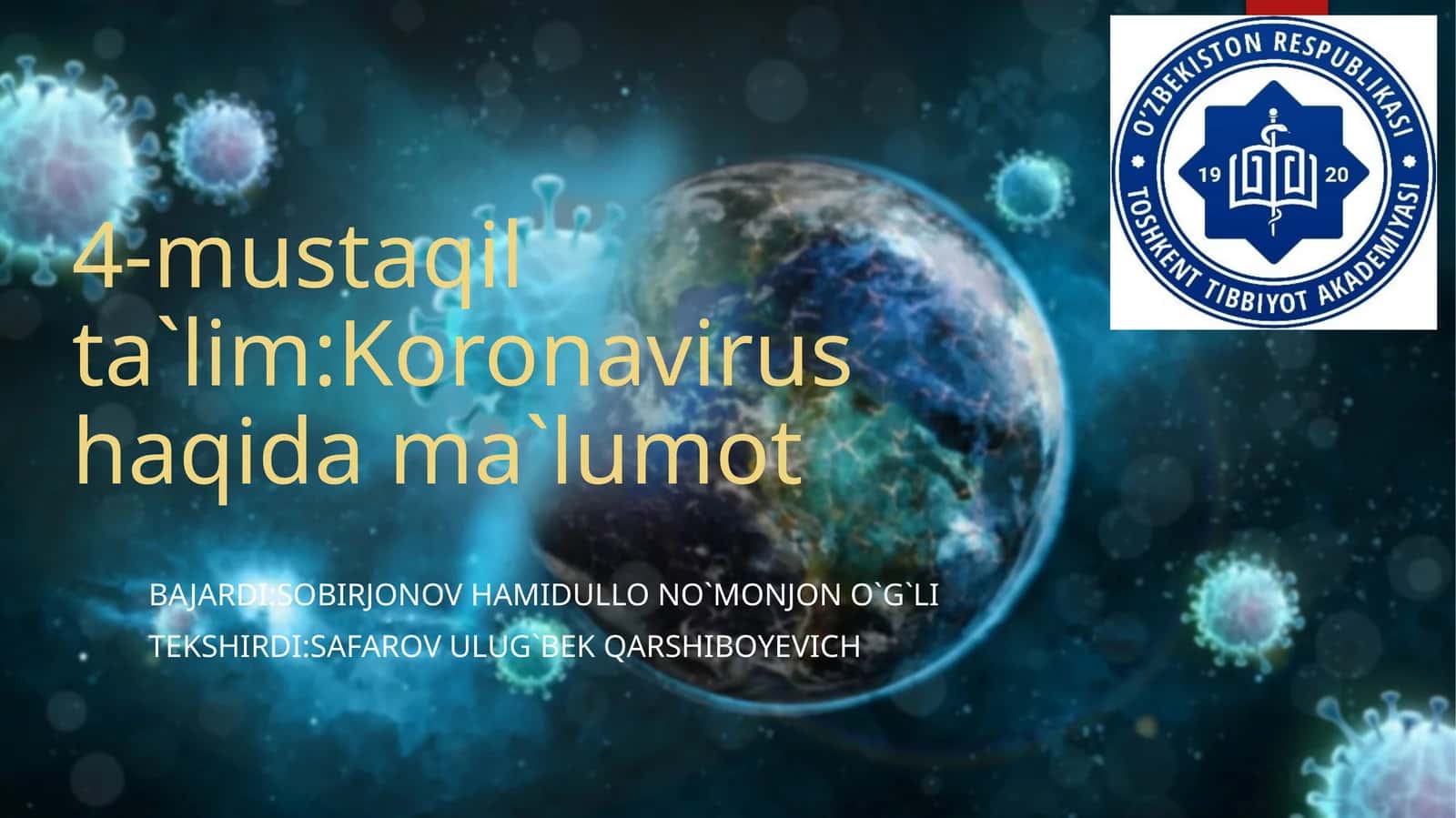 Koronavirushaqidama`lumot