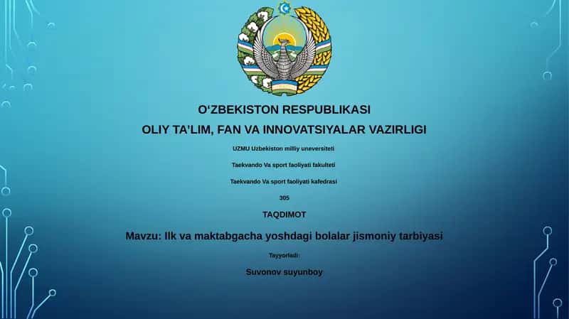 Ilk va maktabgacha yoshdagi bolalar jismoniy tarbiyasi