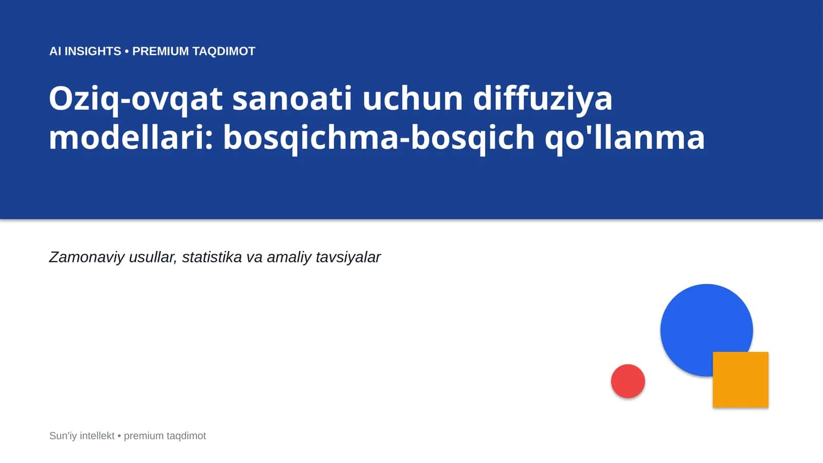 Oziq-ovqat sanoati uchun diffuziya modellari: bosqichma-bosqich qo'llanma