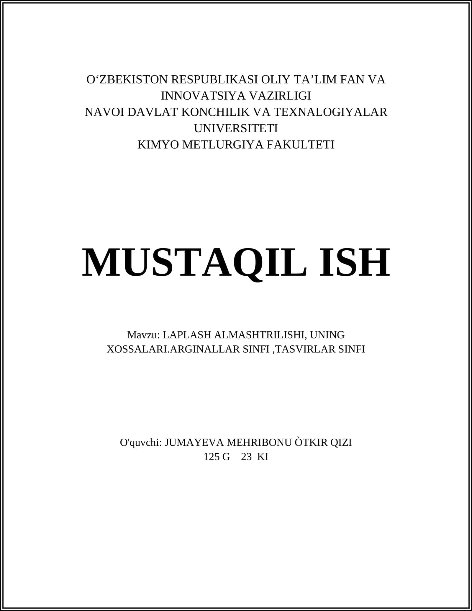 LAPLASH ALMASHTRILISHI