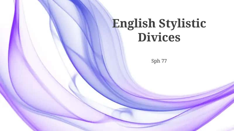 English Stylistic Devices