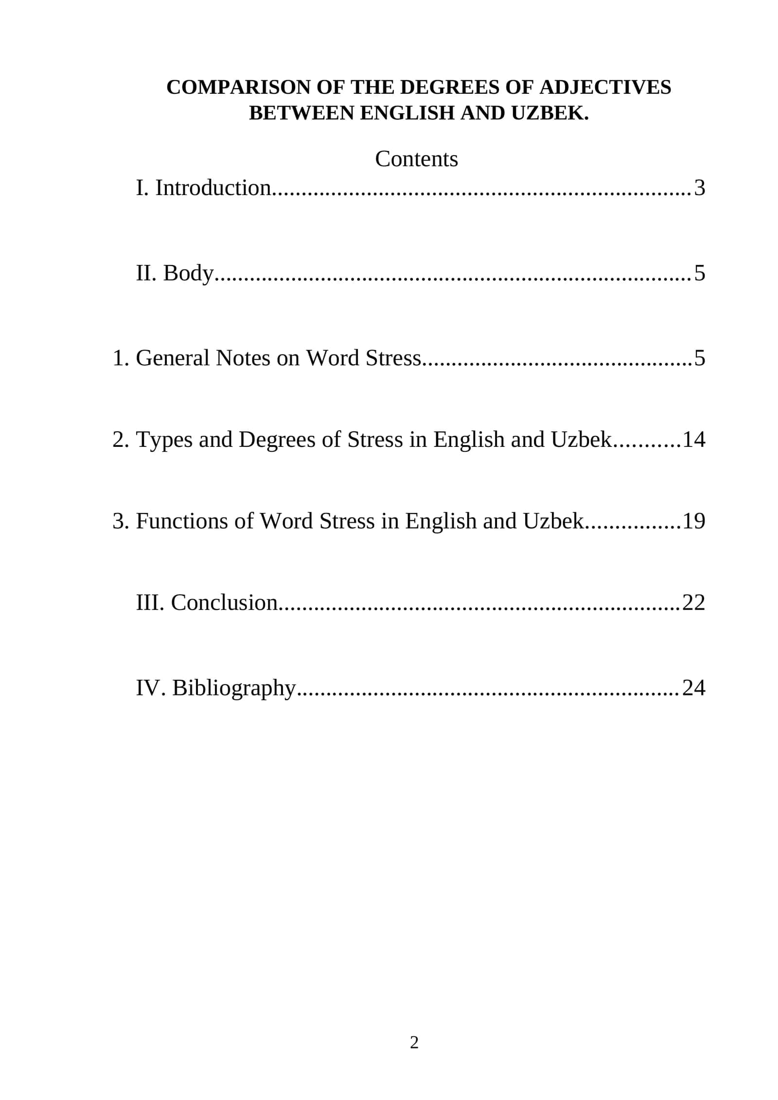 Comparison of the degrees of adjectives between English and Uzbek