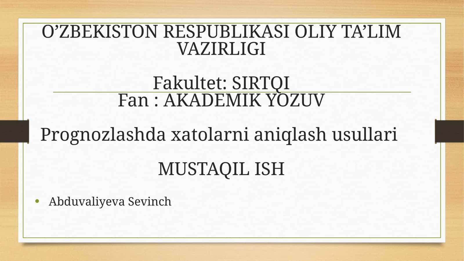 Prognozlash