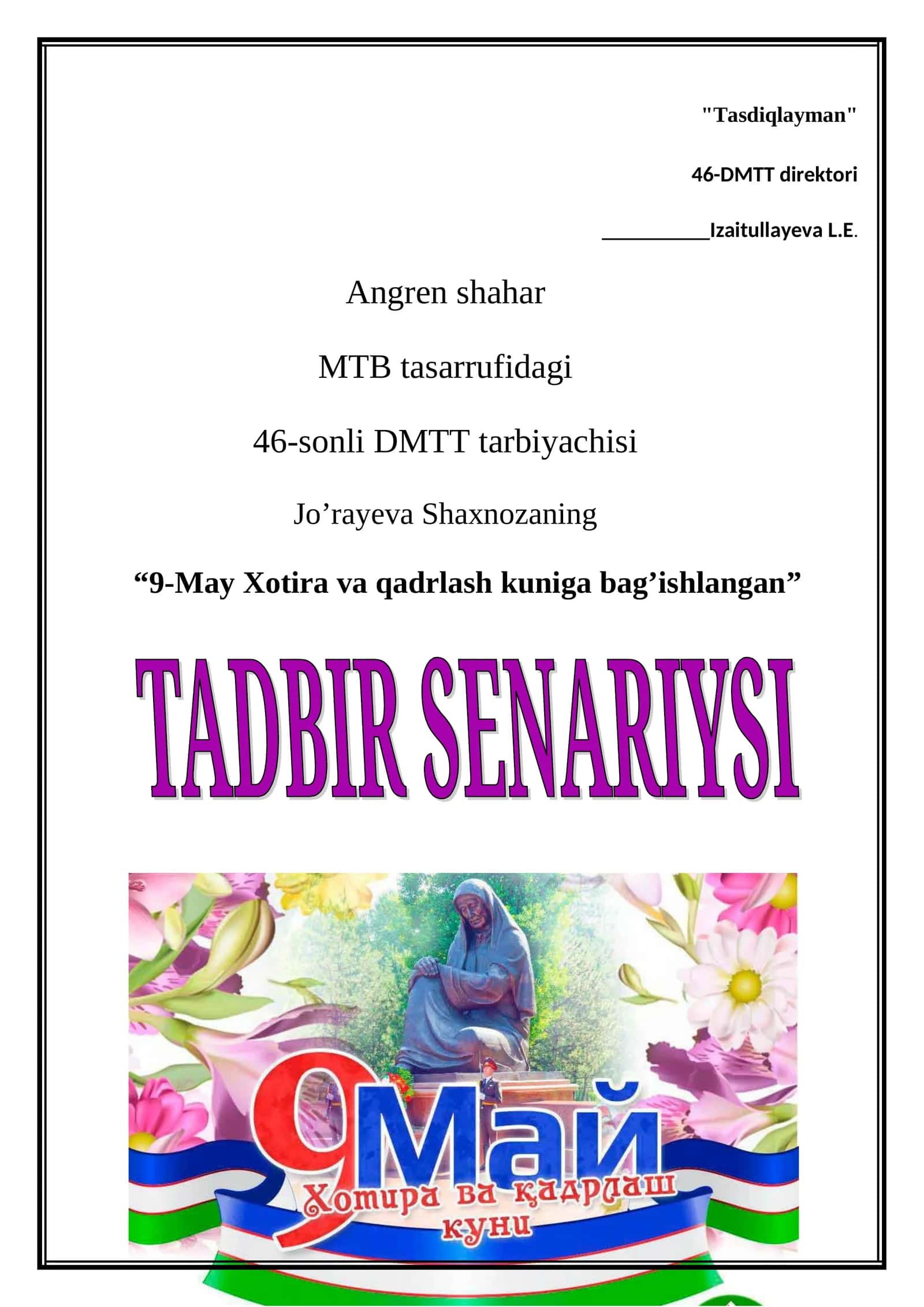 9-May Xotira va qadrlash