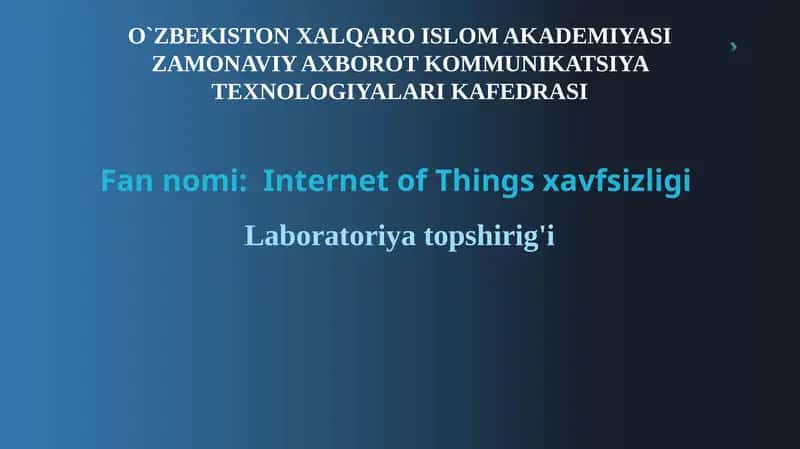 Internet of Things xavfsizligi