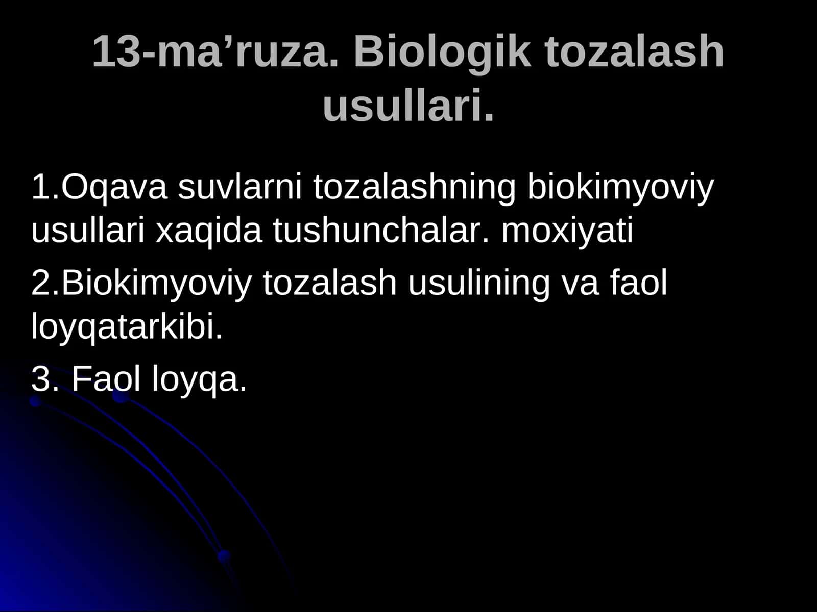 Biologik tozalash usullari
