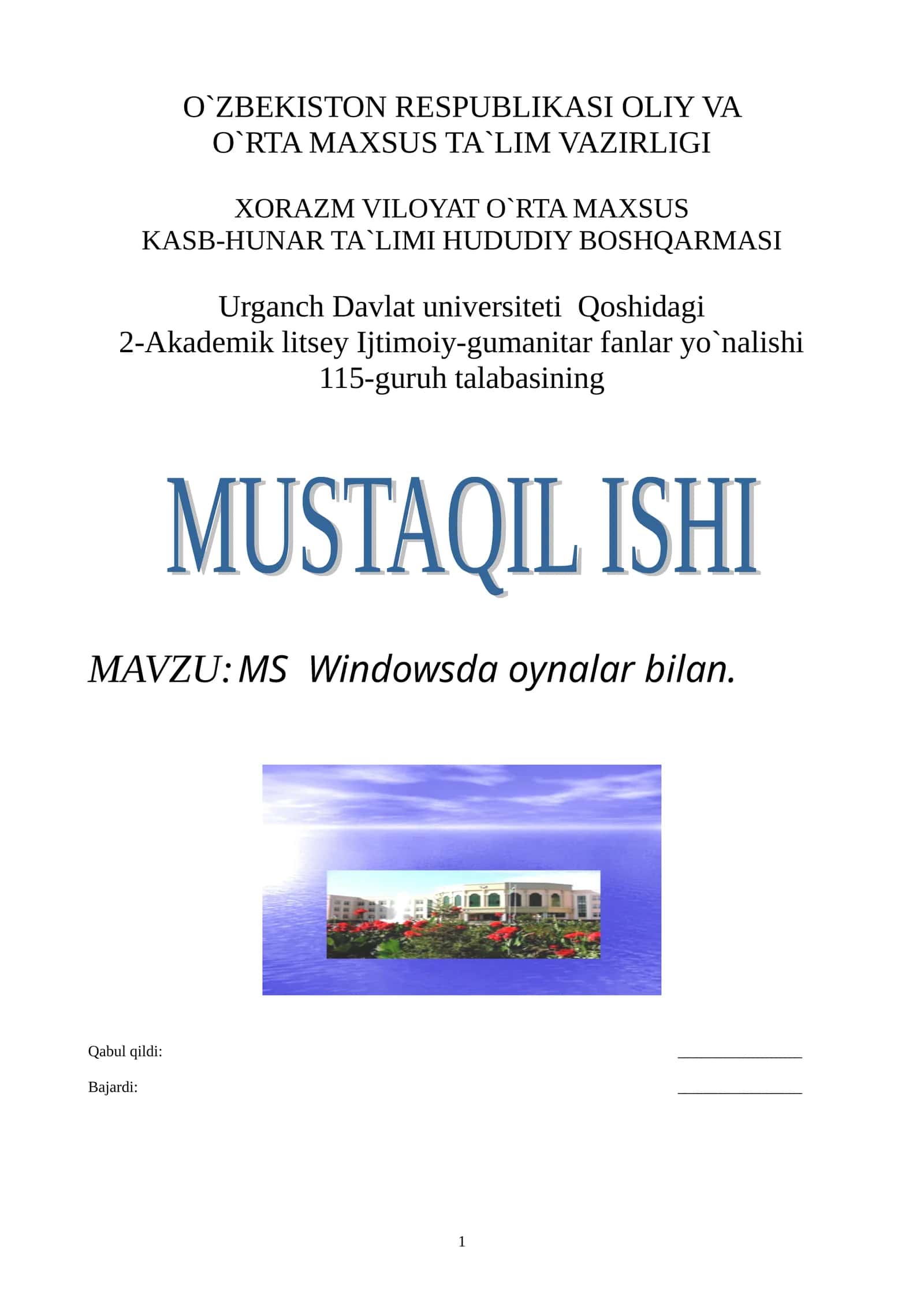 MS Windowsda oynalar bilan
