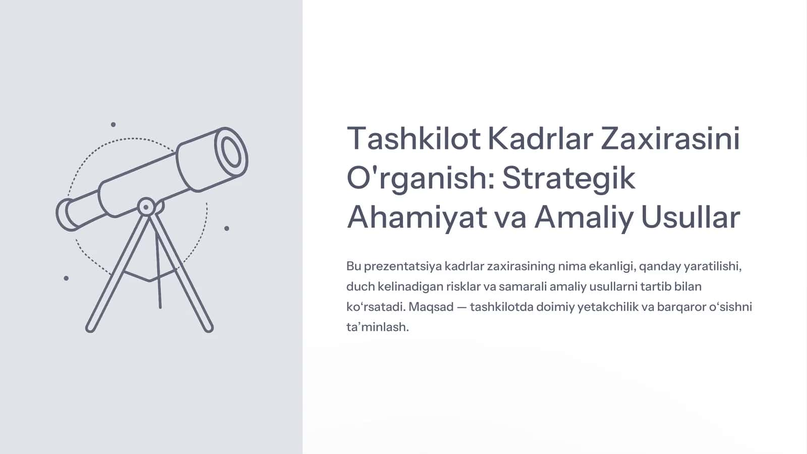 Tashkilot Kadrlar Zaxirasini