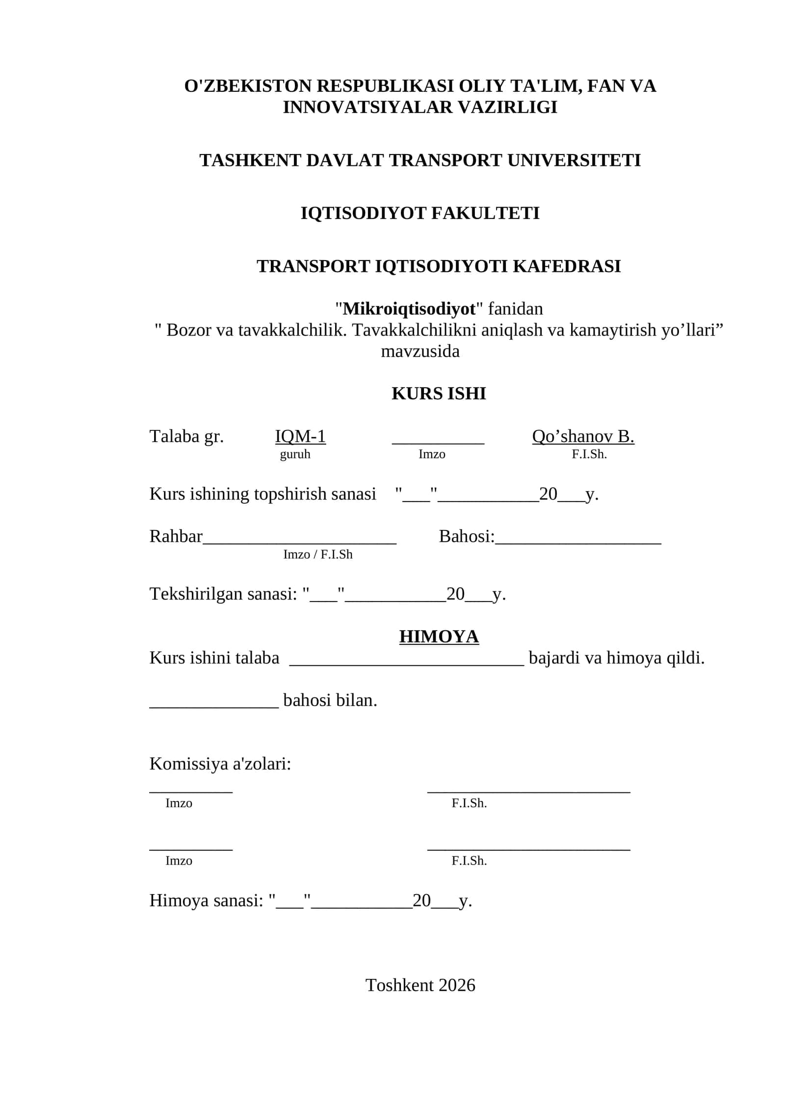 Bozor va tavakkalchilik. Tavakkalchilikni aniqlash va kamaytirish yo’llari