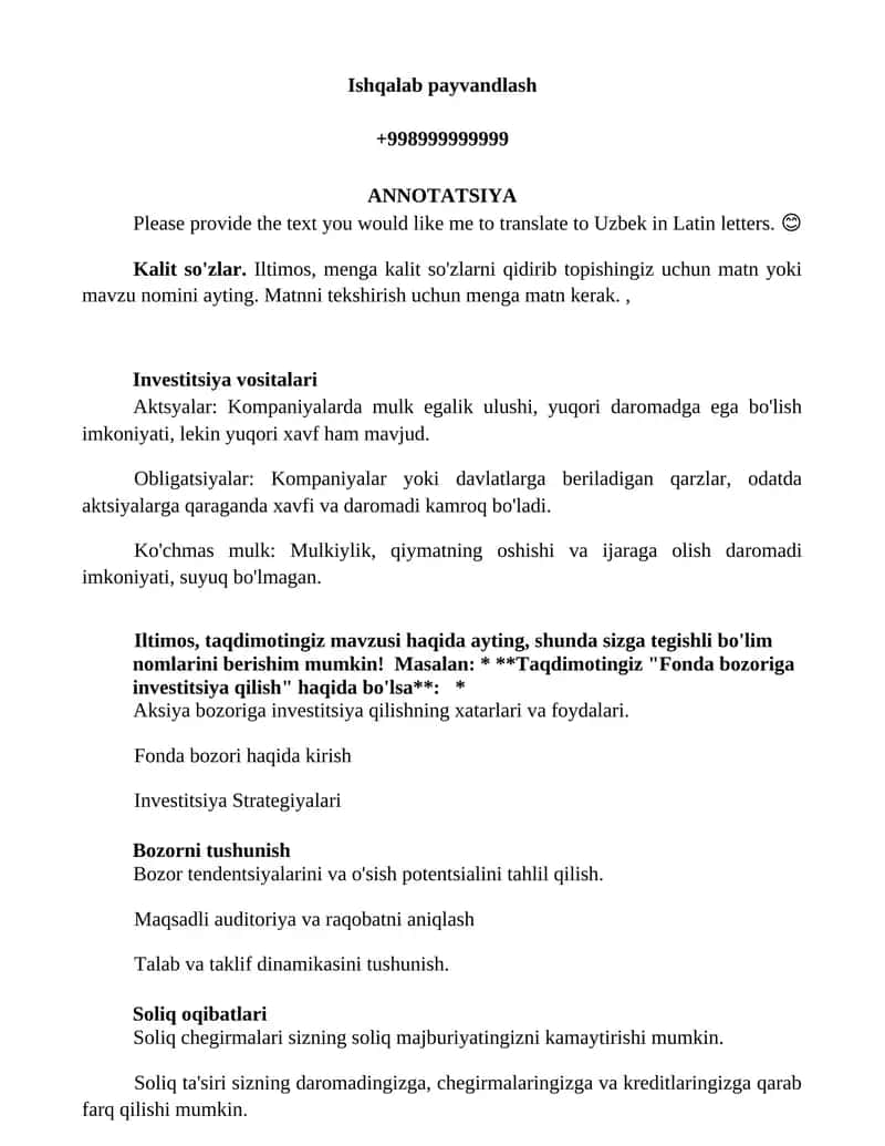 Investitsiya vositalari
