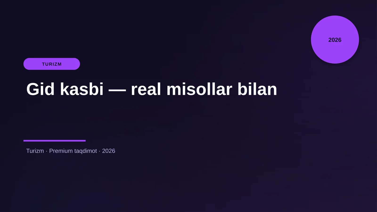 Gid kasbi — real misollar bilan