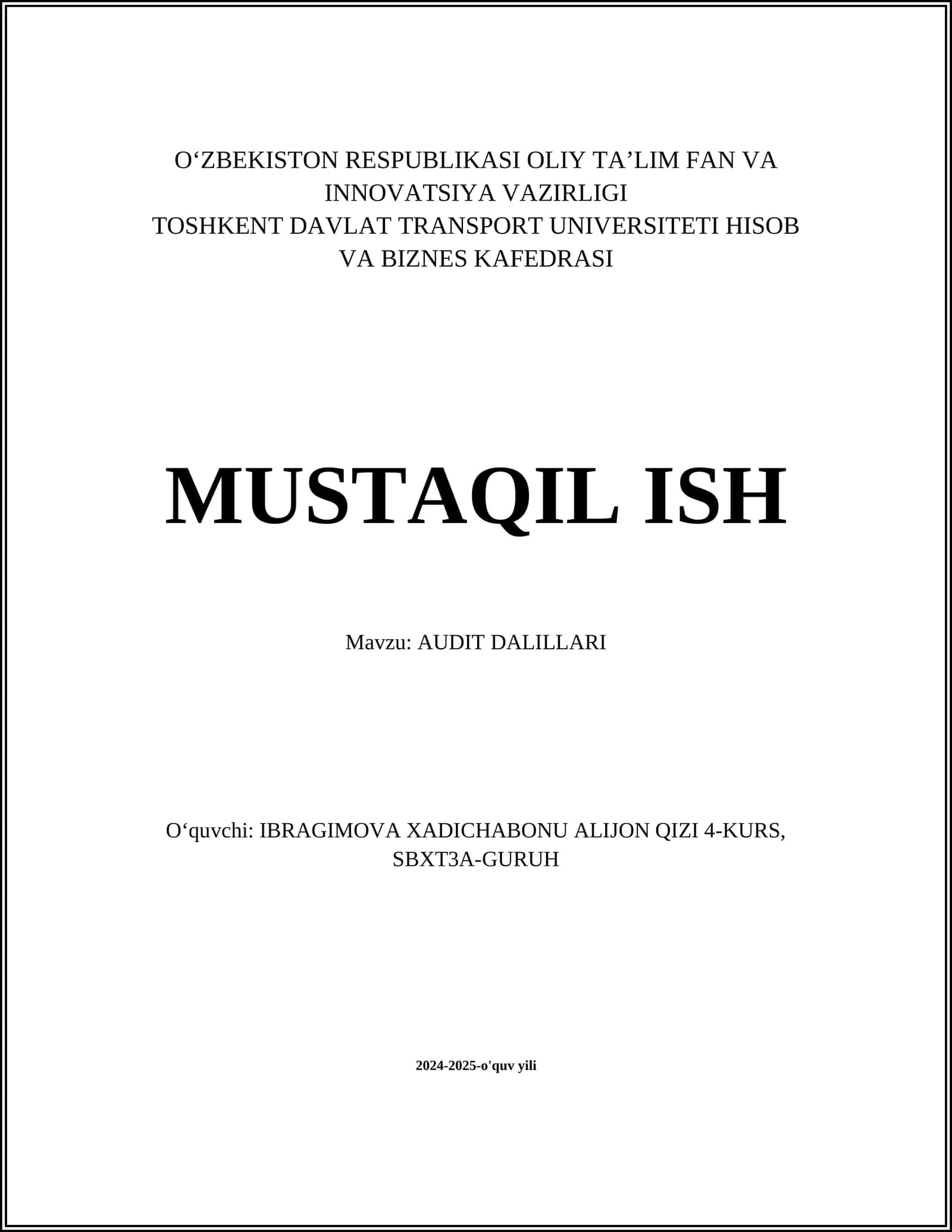 AUDIT DALILLARI